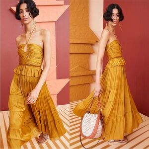 Ulla Johnson Evanthe Midi Dress Goldenrod